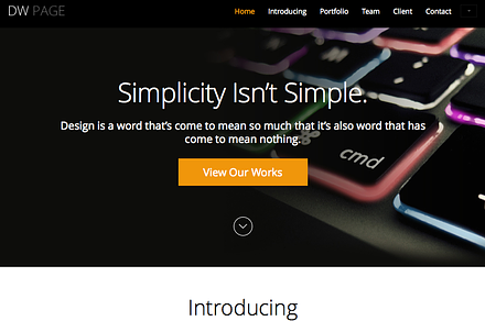 DW One Page Metro - Wordpress Theme