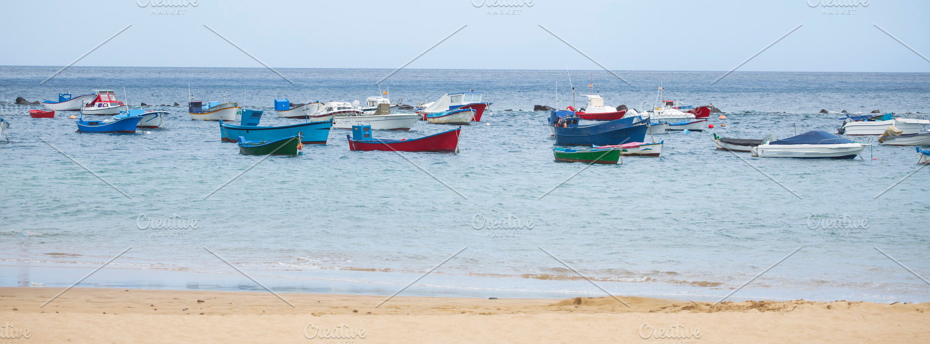 Fishing boats at Las Teresitas beach in Tenerife, panoramic seas, a Photo by Pictures for you!!!!!!!!!