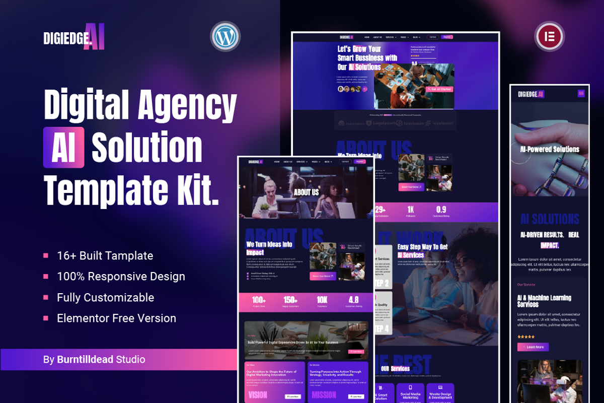 Digiedge - Digital Agency, a WordPress Template by Burntilldead (Photo 1 of 4)