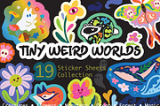 Tiny Weird Worlds Sticker Collection, an Object Illustration by PenguinHouse (Thumbnail 1 of 18)