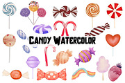 Watercolor Candy Clipart, a Food Illustration by Awieee1 (Thumbnail 1 of 3)