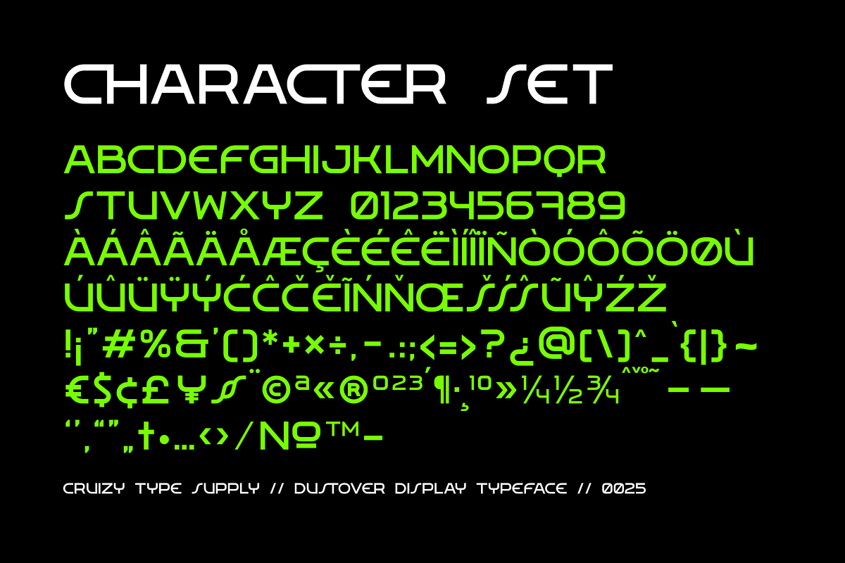DUSTOVER - Futuristic Display Font, a Sans Serif Font by Cruizy & Co (Photo 3 of 9)