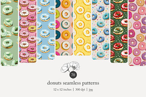 70 donuts seamless pattern, a Pattern Graphic by Poppy Lane Studio