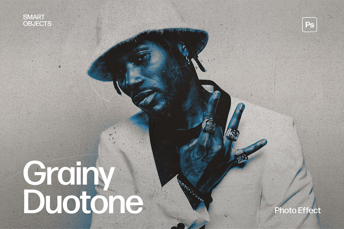 Grainy Duotone Paper Texture, a Layer Style Add-On by DesignerCandies (Photo 1 of 7)