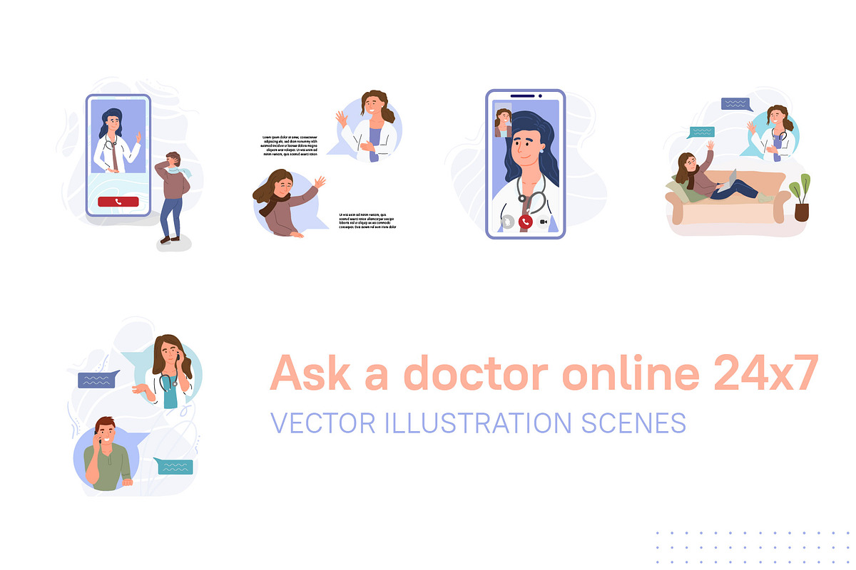 Online Doctor Medicine illustration, a Healthcare Illustration by Tori Design (Photo 5 of 5)