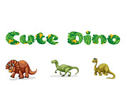 Cute Dino Dinosaur Font, a Font by vladocar (Thumbnail 7 of 9)