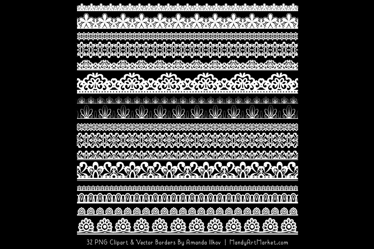 White Lace Clipart Borders, an Illustration by Amanda Ilkov (Photo 3 of 4)