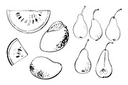 Fruits and berries vector sketch, a Food Illustration by irina.vaneeva (Thumbnail 11 of 11)
