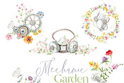 Watercolor MECHANIC GARDEN FLORAL, a Decorative Illustration by Beigetime (Thumbnail 2 of 9)