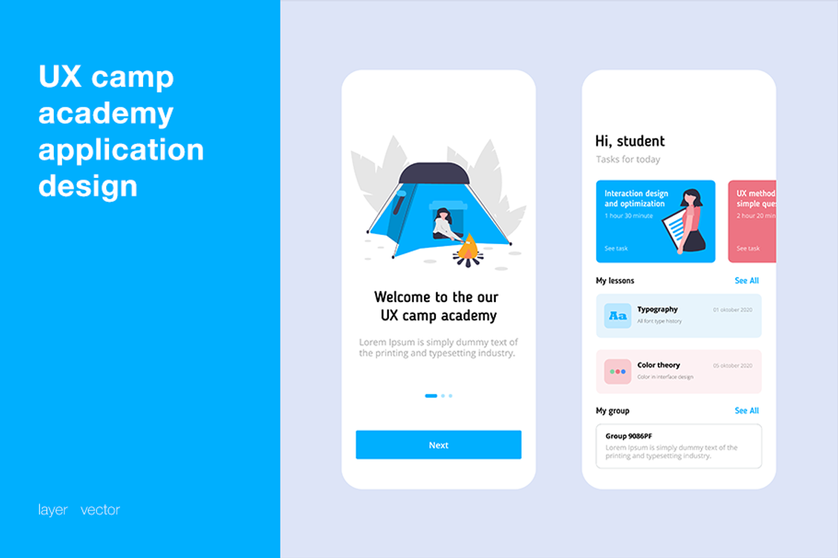 UX camp academy application design, a Templates & Theme by The G! Design