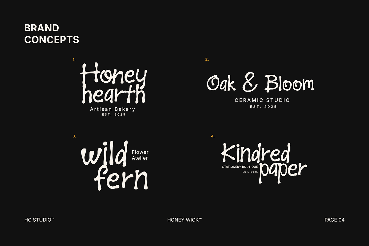 Honey Wick - Handmade Display, a Handwritten Font by Hasbi Creative (Photo 4 of 10)