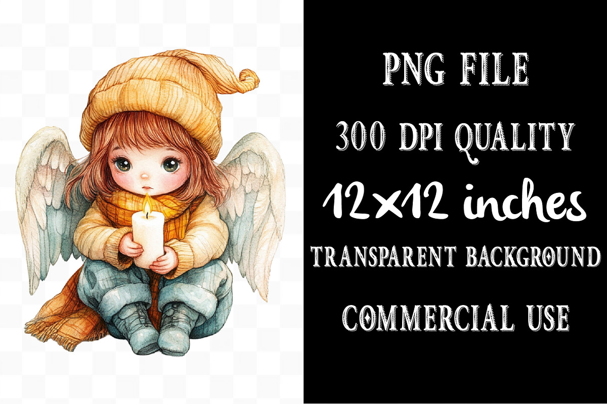 Christmas Angels Clipart, an Illustration by Designking (Photo 3 of 5)