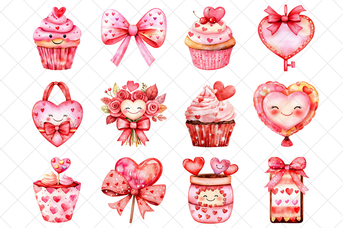 Cute Valentine Clipart, an Illustration by SinaCreation (Photo 2 of 7)