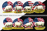 Sheep 4th of July Clipart, a Graphic by Artnoy (Thumbnail 2 of 5)