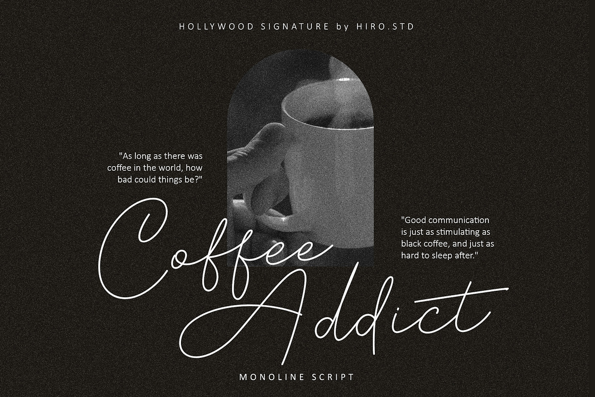 Hollywood Signature Monoline Font, a Handwritten Font by HIRO.std (Photo 6 of 11)