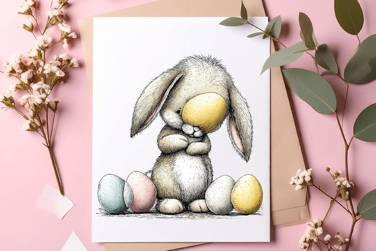 Quirky easter bunny bundle, an Illustration by SinaCreation (Photo 6 of 11)