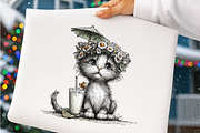 Whimsical Summer Cats Clipart, an Illustration by SinaCreation (Thumbnail 5 of 7)