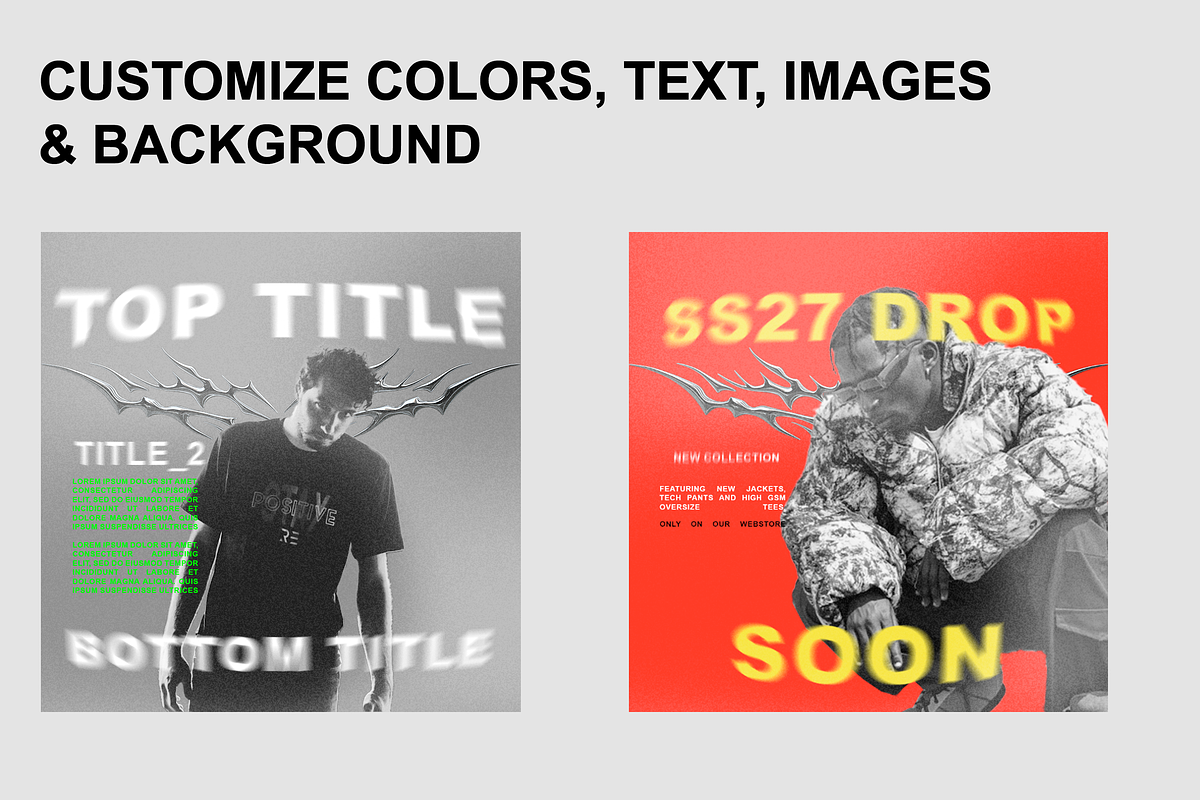 Streetwear Social Media Template Set, a Social Media Template by Infinity Mockups (Photo 2 of 6)