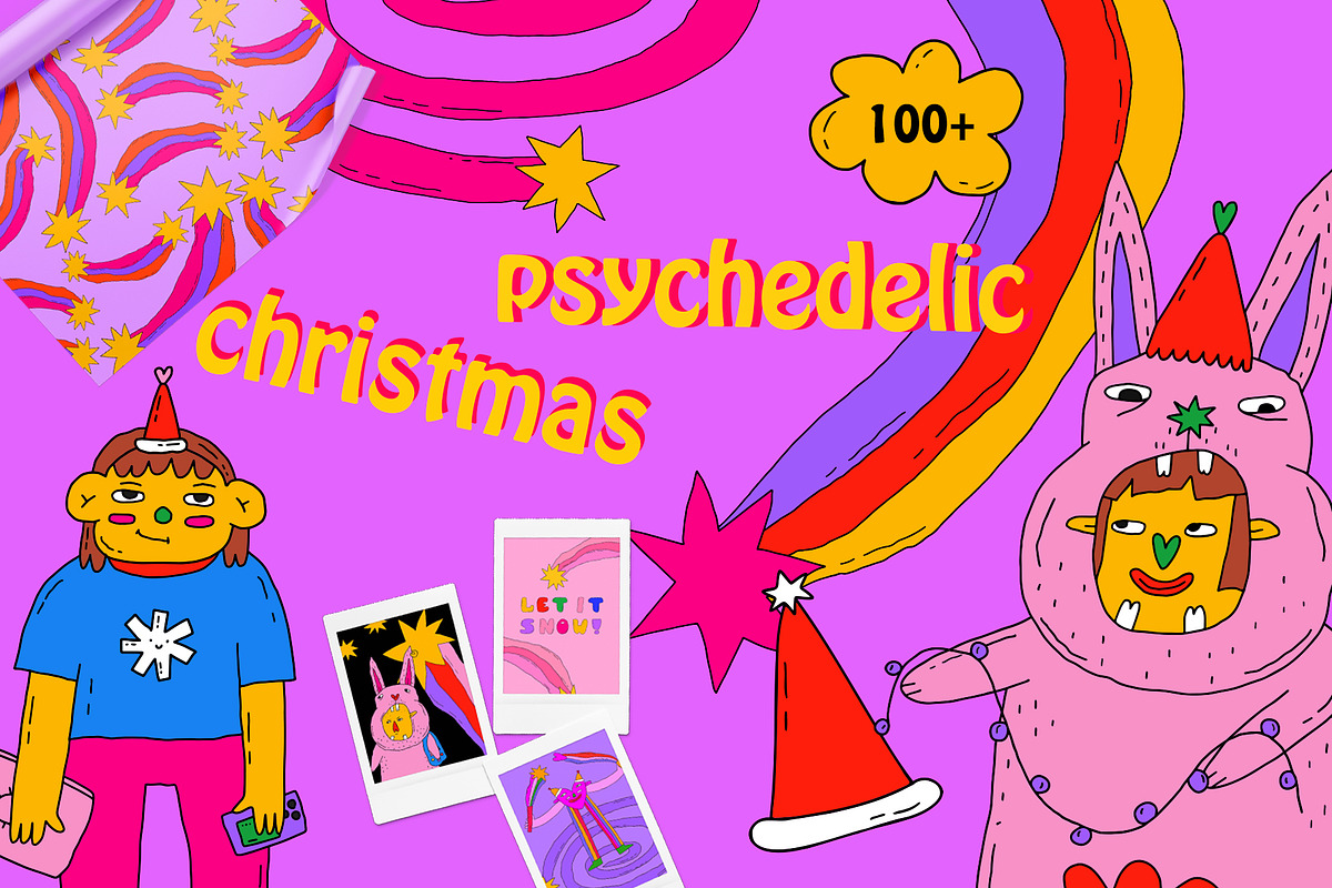 PSYCHEDELIC CHRISTMAS 1970-2023, a Person Illustration by okchizh (Photo 1 of 15)