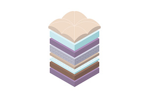 Layered orthopedic mattress icon, an Object Illustration by the8monkey