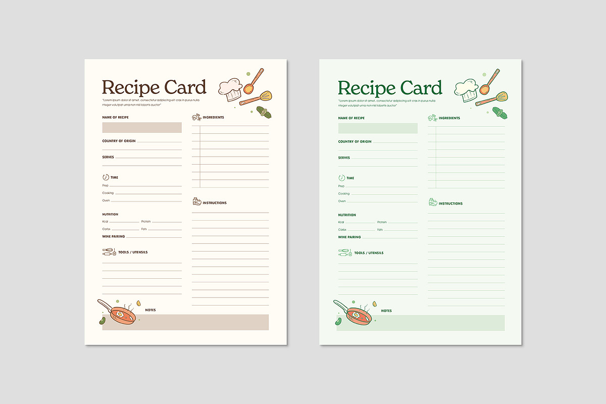 Recipe Card Template, a Card Template by BrandPacks (Photo 4 of 5)