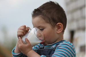 The boy drinks healthy milk. Dairy, a Person Photo by Nenahliadava Design