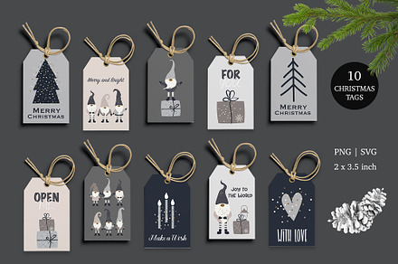 Holiday Gnomes tags. Printable Gift, a Card Template by DysenkaArt