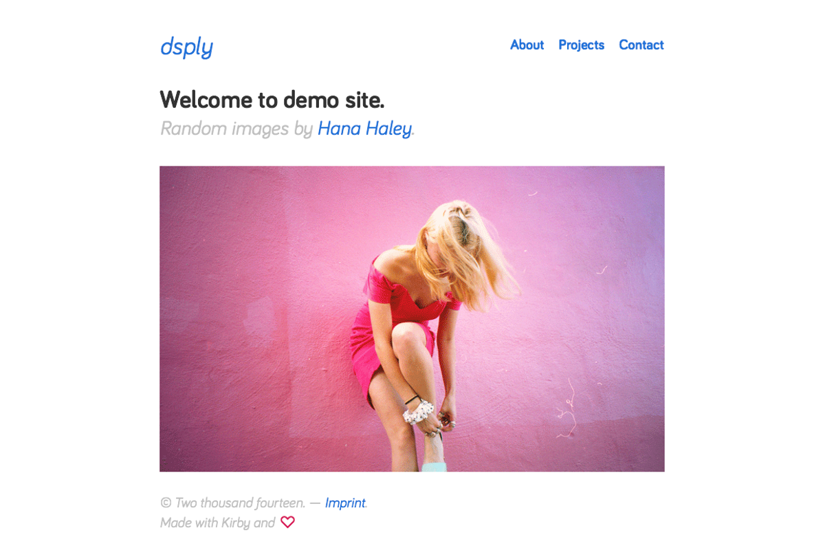 Dsply, for Kirby 2 CMS, a Templates & Theme by Starckio (Photo 1 of 3)
