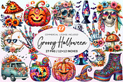 Groovy Halloween Day Clipart., a Graphic by CitraGraphics (Thumbnail 1 of 4)