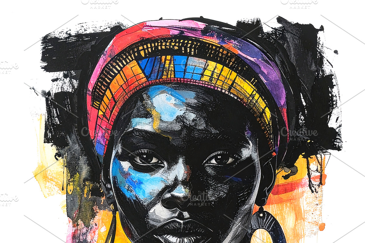 Portrait of an African woman., a Person Illustration by yod67