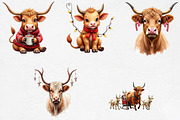 Christmas Highland Cow Sublimation, an Illustration by CrexoraLab (Thumbnail 2 of 5)