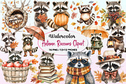 Autumn Raccoons Clipart, a Graphic by CitraGraphics (Thumbnail 1 of 4)