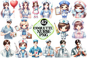 Cute Coquette Nurse Clipart, an Illustration by Pixels.Craft (Thumbnail 1 of 7)