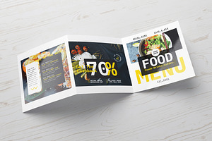 Square Trifold Food Menu