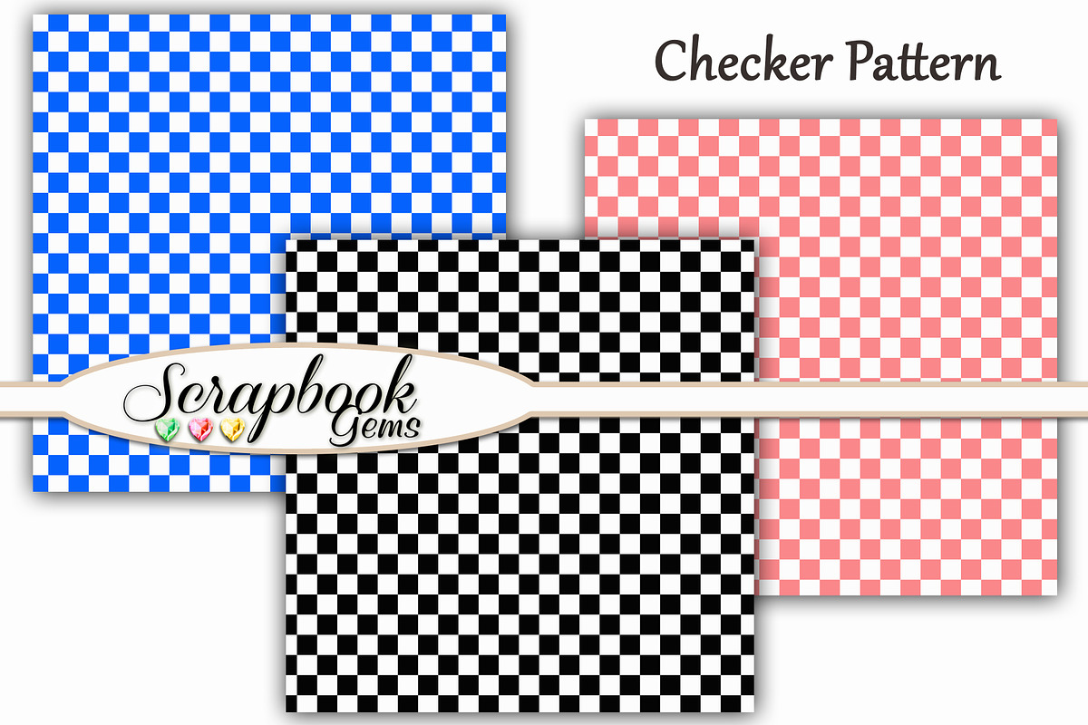 100 Colors Checker Pattern Papers, a Pattern Graphic by Scrapbook Gems