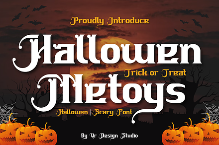 Hallowen Metoys, a Blackletter Font by QR Design Studio