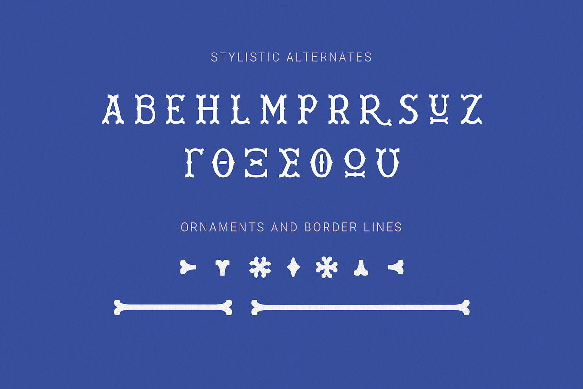 Wiley Decorative Latin & Greek Font, a Slab Serif Font by Molly Suber Thorpe (Photo 6 of 16)