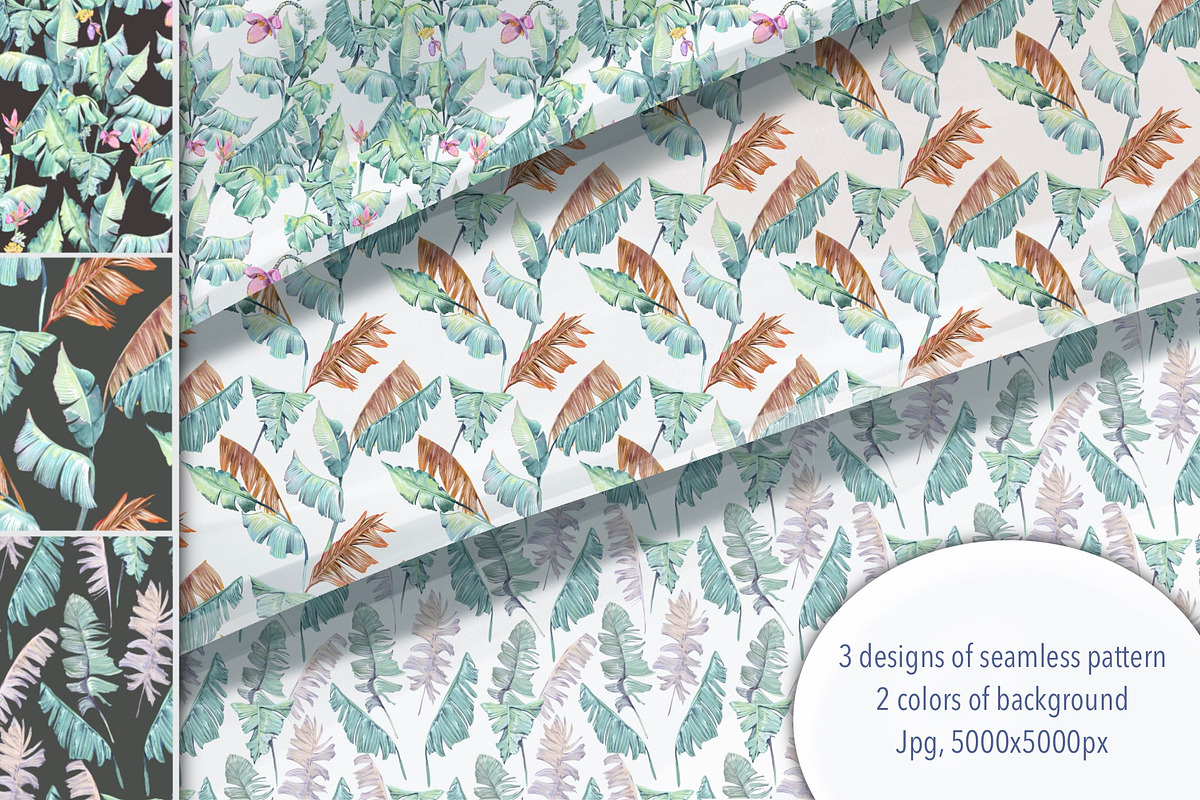 Banana blossom plants Watercolor set, an Illustration by Shabbypie (Photo 11 of 13)