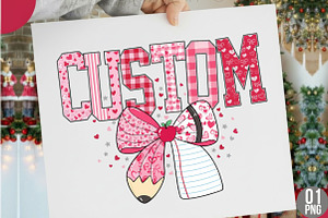Preppy Custom Valentine Teacher Png, an Illustration by Designking