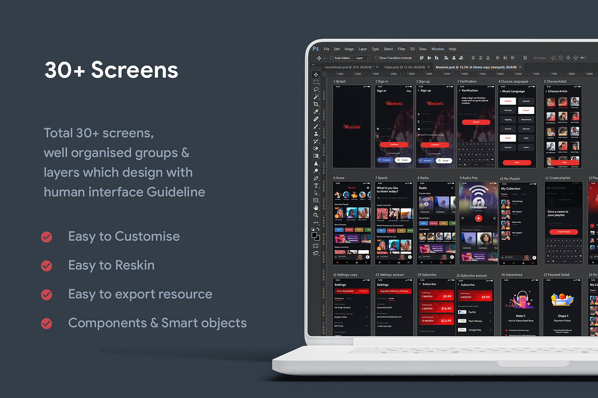 Online Music Streaming App, an UI Kit Template by Opus LabWorks (Photo 6 of 7)
