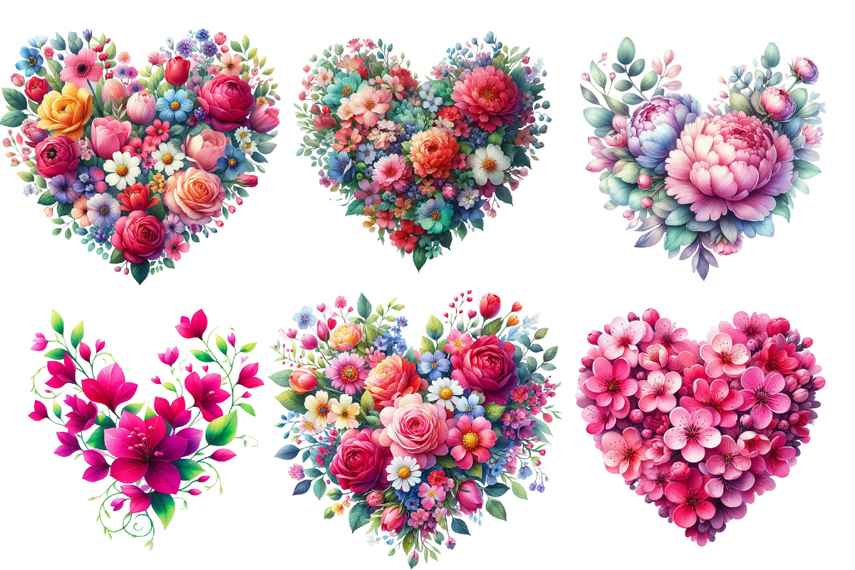 Valentine Floral Heart Clipart, an Illustration by Designworld (Photo 4 of 5)