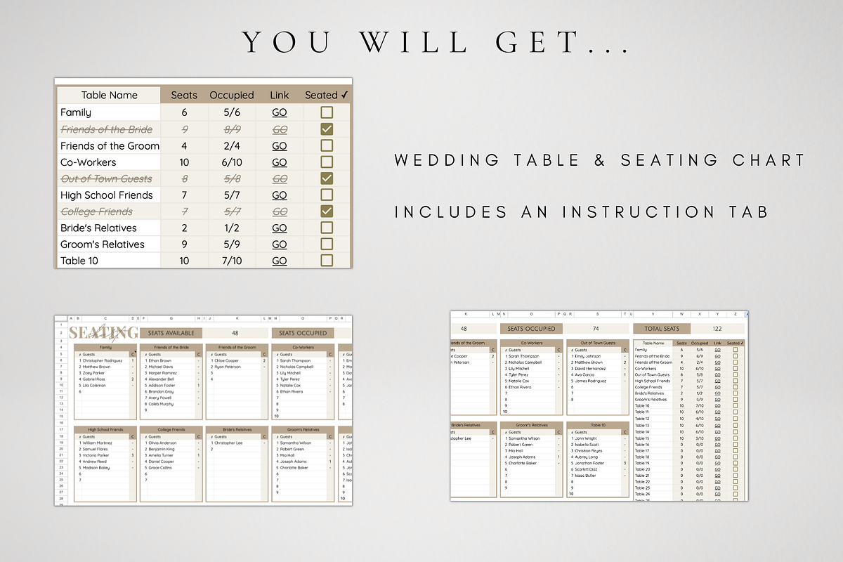 Google Sheets Wedding Seating Chart, a Templates & Theme by BRANDcontent (Photo 4 of 6)