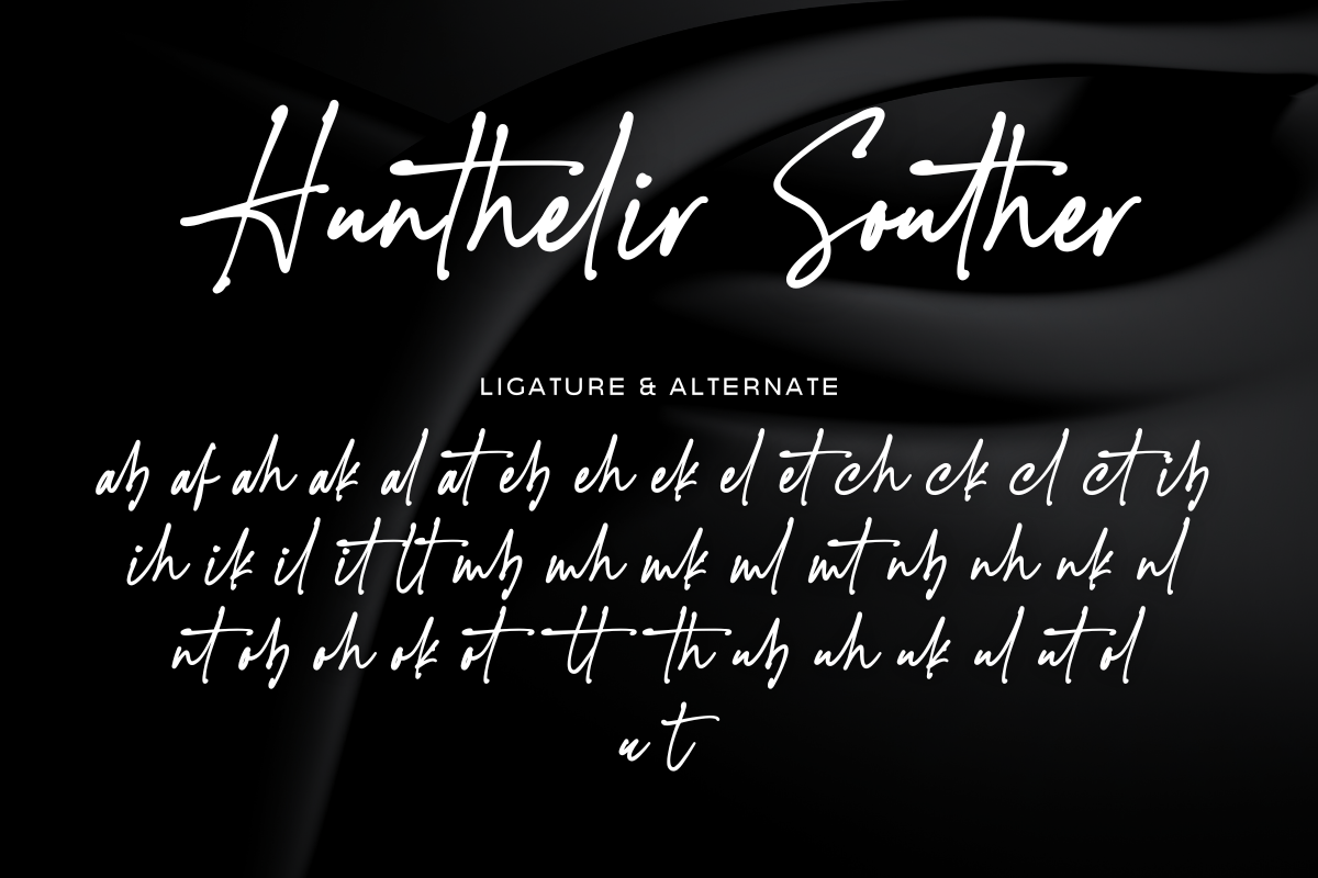 Hunthelir Souther – Signature Font, a Script Font by Fikryal Studio (Photo 14 of 14)