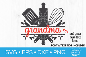 Kitchen Utensil Split Monogram SVG