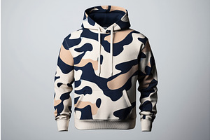 Camouflage-patterned hoodie with a, an Object Illustration by Sergey Kotenev