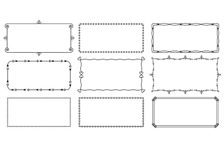Decorative simple line frames, an Illustration by Frogella