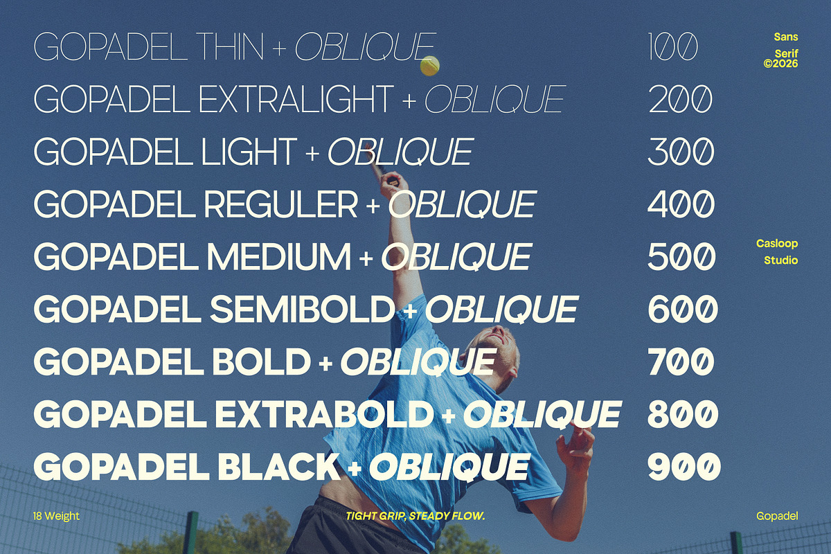 Gopadel – Power Sport Luxury Font, a Sans Serif Font by Casloop Studio (Photo 7 of 10)