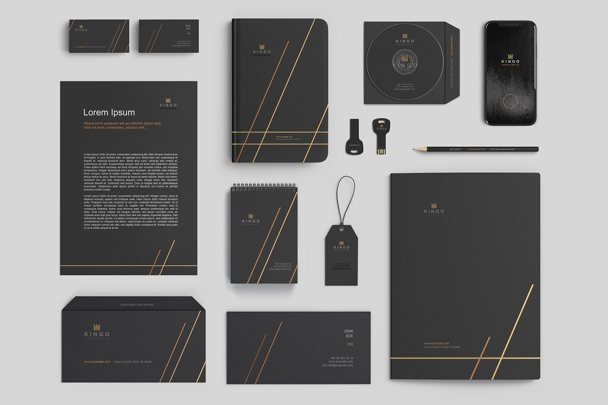 Stationery Branding Mockup Set, a Product Mockup by Seven Lights (Photo 3 of 9)