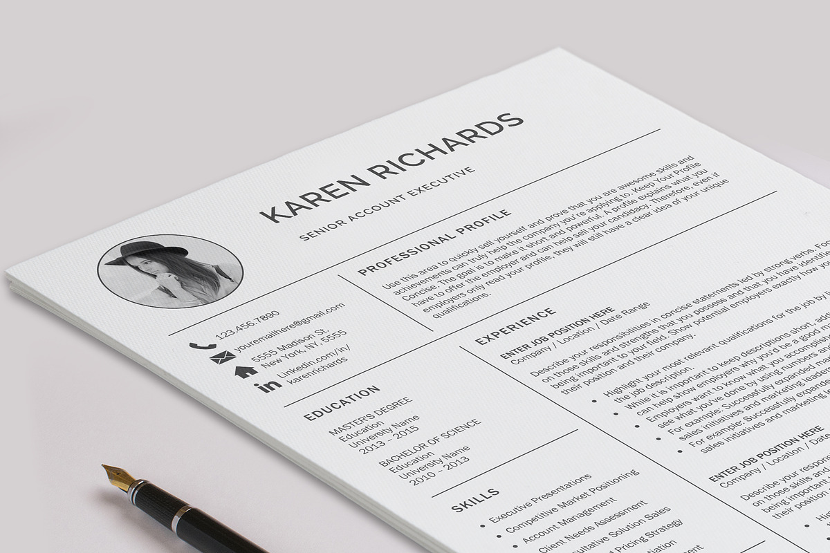 Minimal Resume Template / CV, a Resume Template by Klamp Studio (Photo 8 of 9)