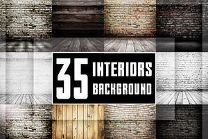 Bundle of 35 vintage interiors